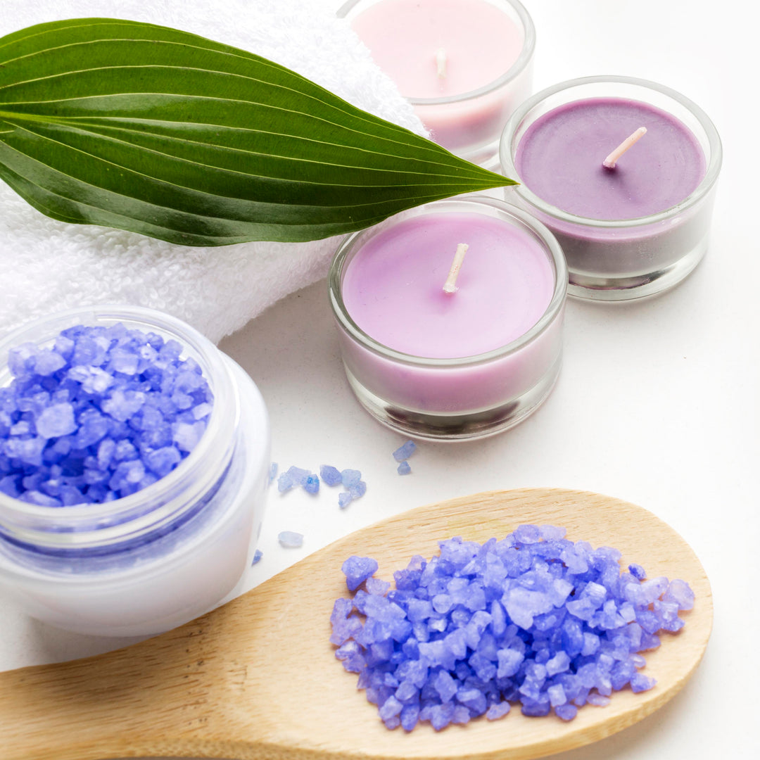 Close-up aroma candles for spa